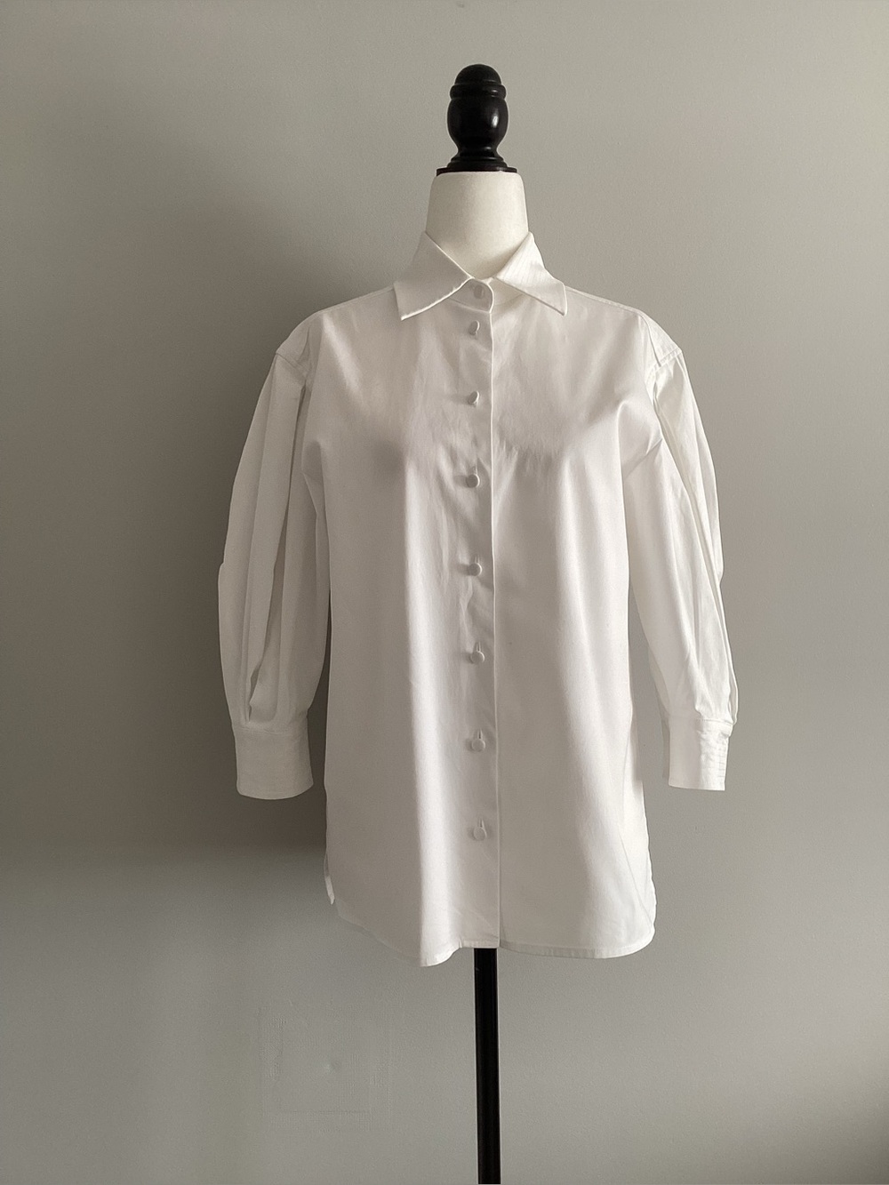 MaxMara White Blouse with Puff Sleeves, Size 4